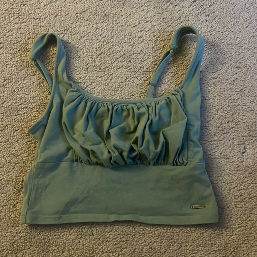Hollister green crop top